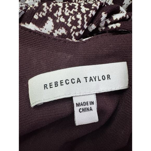 Rebecca Taylor Rochelle Fleur Pleated Maxi Dress Size Small Paisley Raisin Brown - Picture 10 of 11